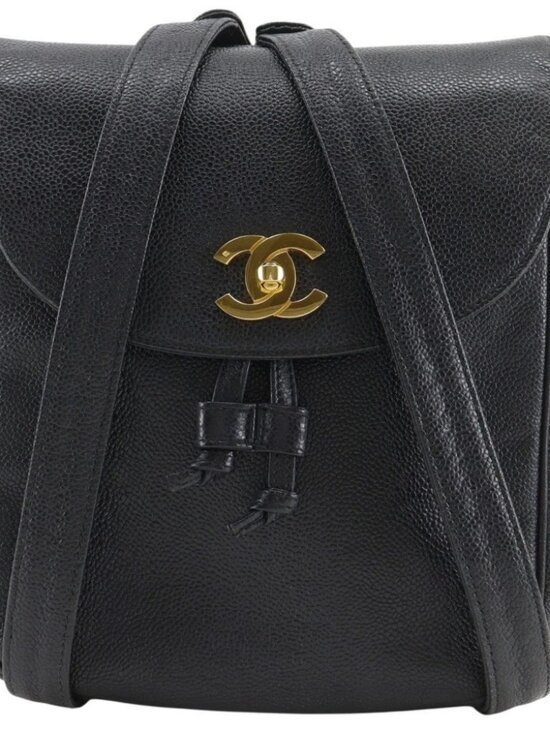 CHANEL COCO Mark Backpack Daypack ChainBackpack black leather Women main image 7